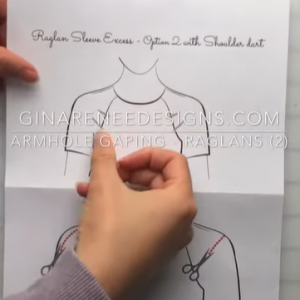 Fixing Armhole Gaping – Woven Raglan Sleeve with Shoulder Darts – Option 2